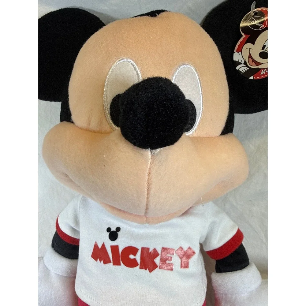 Disney Mickey Mouse Plush Stuffed Animal Toy White T-Shirt Red Shorts Sneakers
